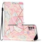 For Motorola Moto G10 / G30 Colored Drawing Leather Phone Case(Pink Marble) - 1