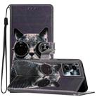 For Motorola Moto G13 / G23/G53 Colored Drawing Leather Phone Case(Sunglasses Cat) - 1