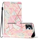 For Motorola Moto G13 / G23/G53 Colored Drawing Leather Phone Case(Pink Marble) - 1