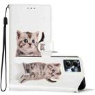 For Motorola Moto G13 / G23/G53 Colored Drawing Leather Phone Case(Little Tabby Cat) - 1