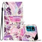 For Motorola Moto G22 Colored Drawing Leather Phone Case(Purple Marble) - 1