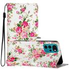 For Motorola Moto G22 Colored Drawing Leather Phone Case(Peonies) - 1