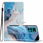 For Motorola Moto G22 Colored Drawing Leather Phone Case(Blue Marble) - 1