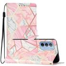 For Motorola Moto G31 / G41 Colored Drawing Leather Phone Case(Pink Marble) - 1