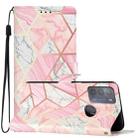 For Motorola Moto G50 Colored Drawing Leather Phone Case(Pink Marble) - 1