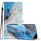 For Motorola Moto G50 Colored Drawing Leather Phone Case(Blue Marble) - 1