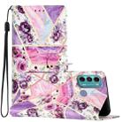 For Motorola Moto G60 Colored Drawing Leather Phone Case(Purple Marble) - 1