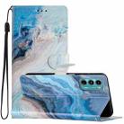 For Motorola Moto G60 Colored Drawing Leather Phone Case(Blue Marble) - 1