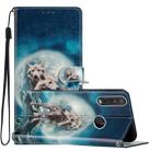 For Motorola Moto One Action Colored Drawing Leather Phone Case(Twin Wolves) - 1