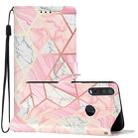 For Motorola Moto One Action Colored Drawing Leather Phone Case(Pink Marble) - 1