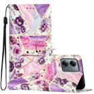 For Motorola Moto G14 Colored Drawing Leather Phone Case(Purple Marble) - 1