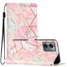 For Motorola Moto G14 Colored Drawing Leather Phone Case(Pink Marble) - 1