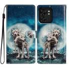 For Motorola Edge 40 Colored Drawing Leather Phone Case(Twin Wolves) - 1