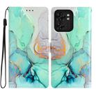 For Motorola Edge 40 Colored Drawing Leather Phone Case(Green Marble) - 1