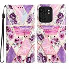 For Motorola Edge 40 Colored Drawing Leather Phone Case(Purple Marble) - 1