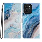 For Motorola Edge 40 Colored Drawing Leather Phone Case(Blue Marble) - 1