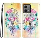 For Motorola Moto G84 5G Colored Drawing Leather Phone Case(Dream Catcher) - 1