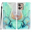 For Motorola Moto G32 Colored Drawing Leather Phone Case(Green Marble) - 1