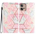 For Motorola Moto G32 Colored Drawing Leather Phone Case(Pink Marble) - 1