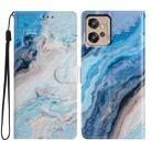 For Motorola Moto G32 Colored Drawing Leather Phone Case(Blue Marble) - 1