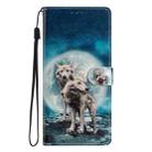 For Motorola Moto G55 Colored Drawing Leather Phone Case(Twin Wolves) - 3