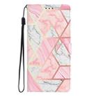 For Motorola Moto G55 Colored Drawing Leather Phone Case(Pink Marble) - 3