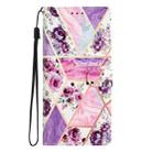 For Motorola Moto G35 Colored Drawing Leather Phone Case(Purple Marble) - 3