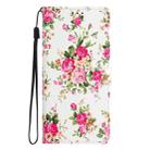 For Motorola Moto G35 Colored Drawing Leather Phone Case(Peonies) - 3