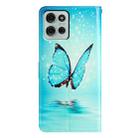 For Motorola Moto G75 5G Colored Drawing Leather Phone Case(Blue Butterfly) - 3