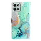 For Motorola Moto G75 5G Colored Drawing Leather Phone Case(Green Marble) - 3