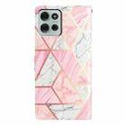 For Motorola Moto G75 5G Colored Drawing Leather Phone Case(Pink Marble) - 3