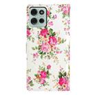 For Motorola Moto G75 5G Colored Drawing Leather Phone Case(Peonies) - 3