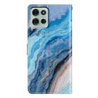 For Motorola Moto G75 5G Colored Drawing Leather Phone Case(Blue Marble) - 3