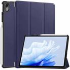 For Huawei Matepad Air Custer Pure Color 3-Fold Holder Smart Leather Tablet Case(Dark Blue) - 1