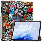For Huawei Matepad Air Custer Painted 3-Fold Holder Smart Leather Tablet Case(Graffiti) - 1