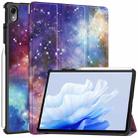 For Huawei Matepad Air Custer Painted 3-Fold Holder Smart Leather Tablet Case(Milky Way Nebula) - 1