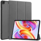 For Teclast T50  Custer Pure Color 3-Fold Holder Smart Leather Tablet Case(Grey) - 1