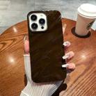 For iPhone 14 Pro Solid Color Wave Texture TPU Phone Case(Chocolate) - 1