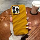 For iPhone 14 Pro Solid Color Wave Texture TPU Phone Case(Ginger) - 1