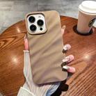 For iPhone 14 Pro Max Solid Color Wave Texture TPU Phone Case(Brown) - 1