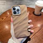 For iPhone 13 Pro Solid Color Wave Texture TPU Phone Case(Brown) - 1