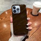 For iPhone 13 Pro Solid Color Wave Texture TPU Phone Case(Chocolate) - 1