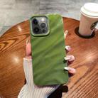 For iPhone 12 Pro Max Solid Color Wave Texture TPU Phone Case(Green) - 1