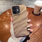 For iPhone 12 / 12 Pro Solid Color Wave Texture TPU Phone Case(Brown) - 1