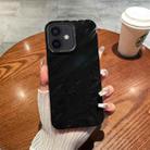 For iPhone 12 / 12 Pro Solid Color Wave Texture TPU Phone Case(Black) - 1