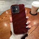 For iPhone 12 / 12 Pro Solid Color Wave Texture TPU Phone Case(Wine Red) - 1