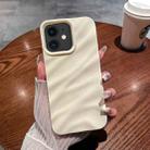 For iPhone 11 Solid Color Wave Texture TPU Phone Case(Beige) - 1