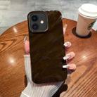 For iPhone 11 Solid Color Wave Texture TPU Phone Case(Chocolate) - 1