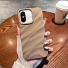 For iPhone X / XS Solid Color Wave Texture TPU Phone Case(Brown) - 1