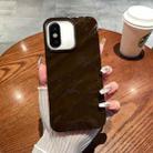 For iPhone X / XS Solid Color Wave Texture TPU Phone Case(Chocolate) - 1